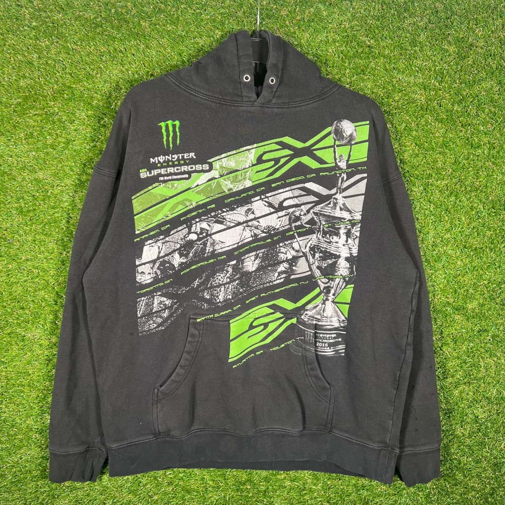 Monster Energy AMA Supercross 2016‎ World Championship Hoodie Black Mens Large